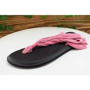 Sanuk Sz 7 M Pink Slingback Fabric‎ Women Sandals